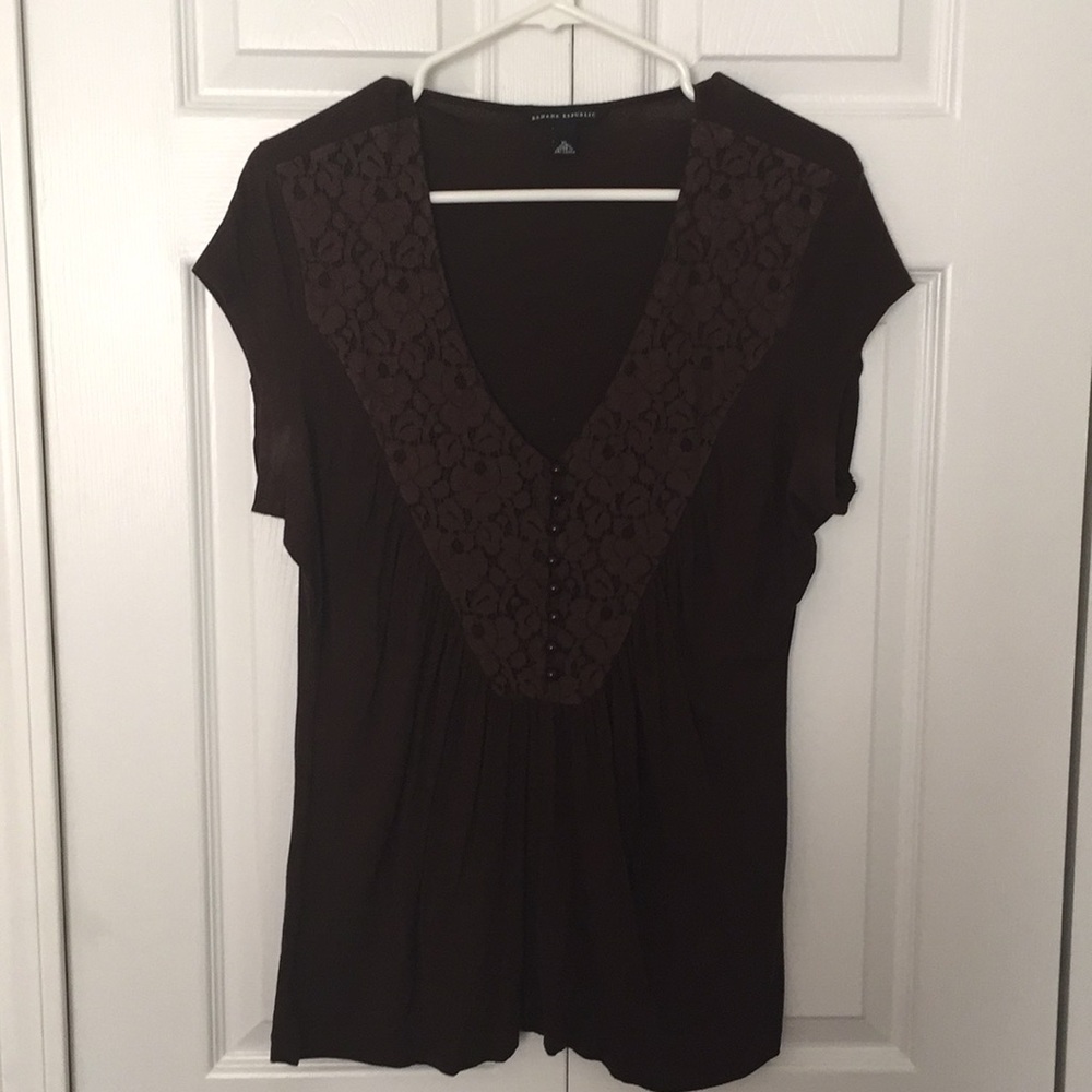 Banana Republic dark brown knit shirt
